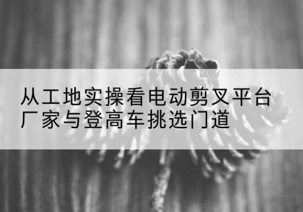 阆中电动剪叉升降平台厂家-从工地实操看电动剪叉平台厂家与登高车挑选门道